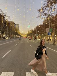 Crossing the street in barcelona