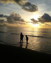 Scenic view of sea at sunset