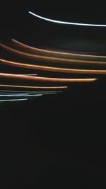 Light trails on road at night