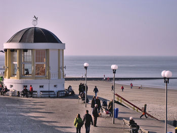 View of people on beach