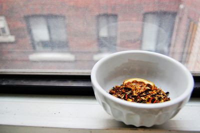 Close-up of bowl on table