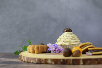 Close-up of cake on table