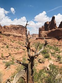 Utah canyon scenic view of rock formation against sky alone