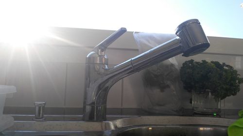 Close-up view of faucet