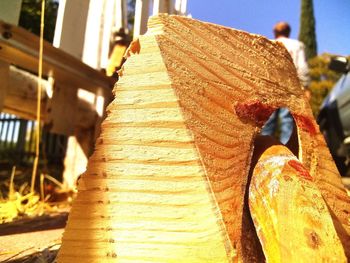 Close-up of wooden logs