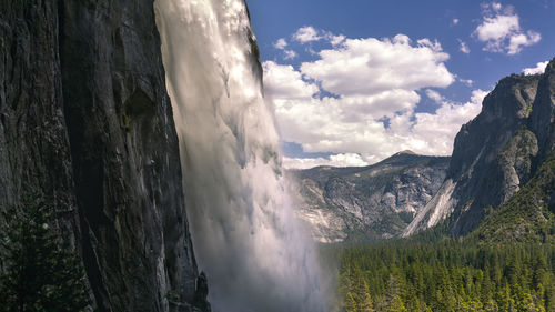 Panoramic view of mountains against sky