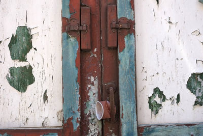 Closed door of old building