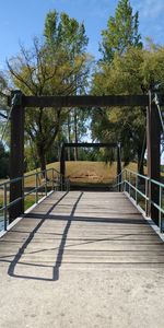 Footpath amidst trees against sky