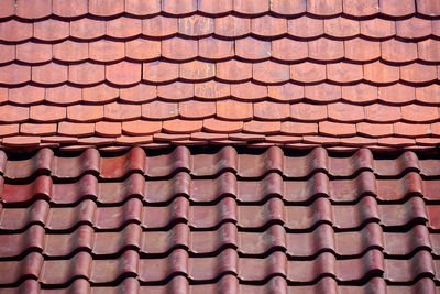 Full frame shot of roof tiles