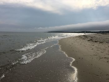 Scenic view of beach against sky