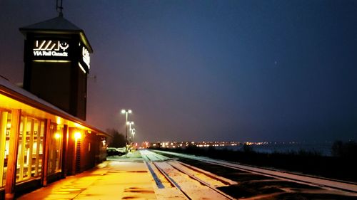 Illuminated street light at night
