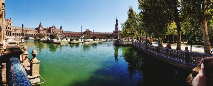 Panoramic view of bridge over river