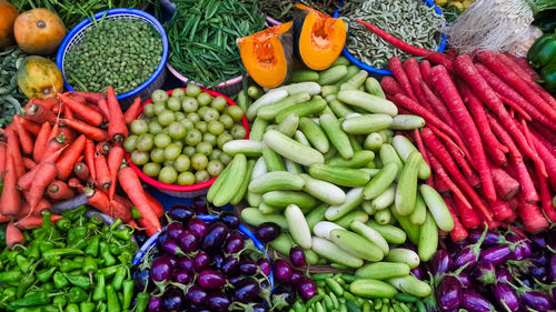 Vegetables for sale at market stall