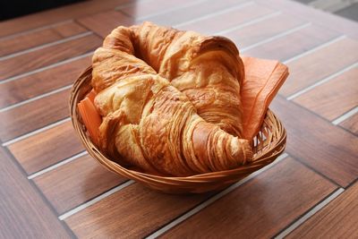 Close-up of food on wood