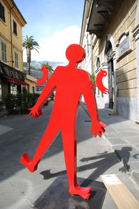 Close-up of red wall