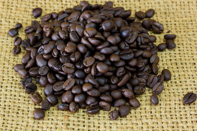 Close-up of roasted coffee beans