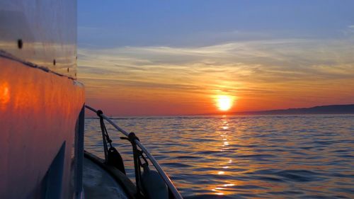 Scenic view of sunset over sea