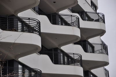 Low angle view of spiral staircase against sky