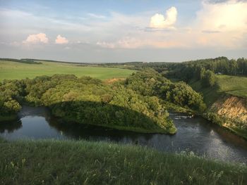 Scenic view of river against sky