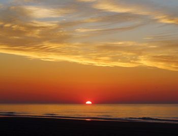 Scenic view of sea at sunset