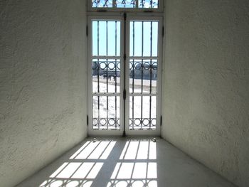 Closed door of building