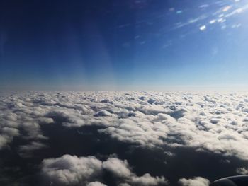 Aerial view of cloudscape against blue sky