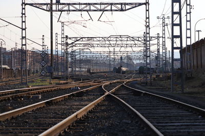 Railroad tracks against sky