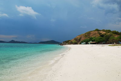 Scenic view of beach against sky