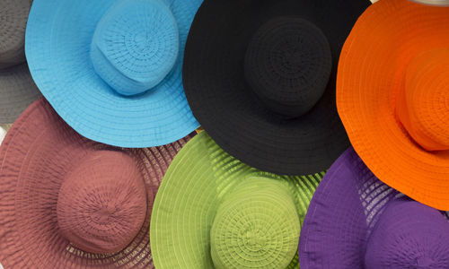 Close-up of multi colored hat