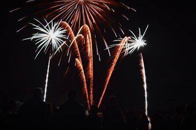 Firework display at night
