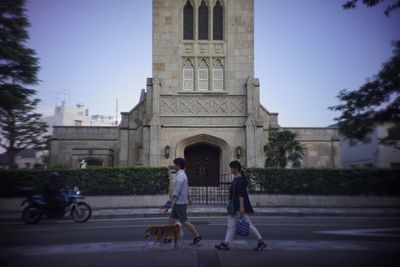 People walking in city