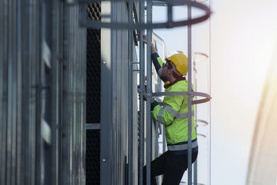 Man working in cooling plant