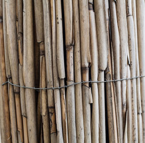 Full frame shot of bamboo fence