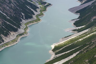 High angle view of beach