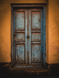 Closed wooden door