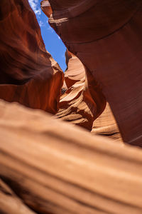 Low angle view of rock formation