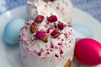 Close-up of dessert on table