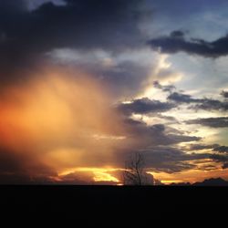 Silhouette of landscape at sunset