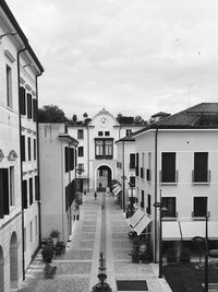 Rear view of buildings against sky