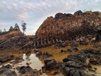 Rock formations against sky