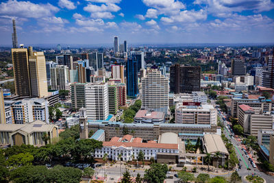 High angle view of cityscape