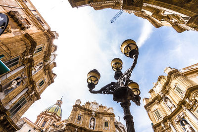 Low angle view of buildings against sky