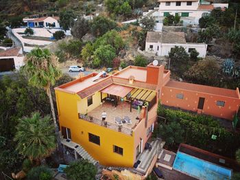 High angle view of residential buildings