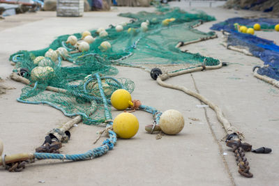 Fish net ready to use after fix it in sea port