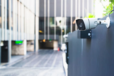 Close-up of security camera