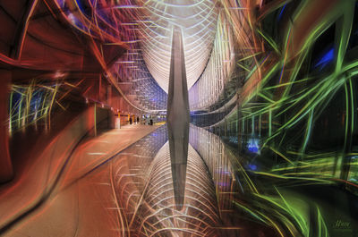 Close-up of illuminated water at night