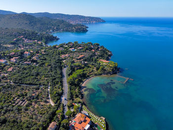 Aerial view of the argentario coast