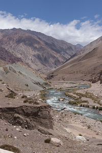 Scenic view of arid landscape against sky