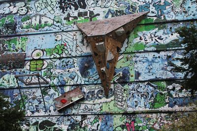 Close-up of graffiti on wall