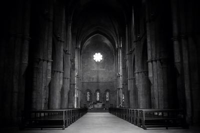 View of illuminated tunnel